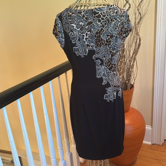 Cache black dress with leopard print - Picture 4 of 10
